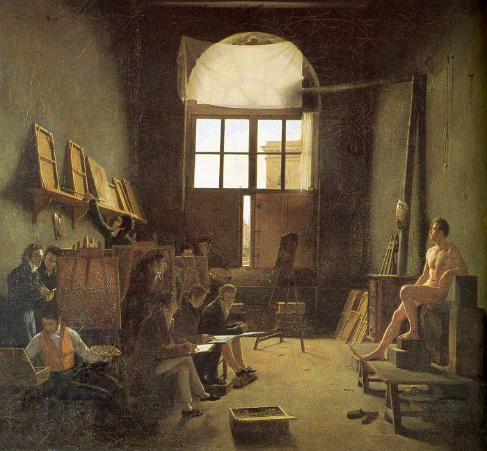 Leon-Matthieu Cochereau Interior of the Studio of David oil painting image